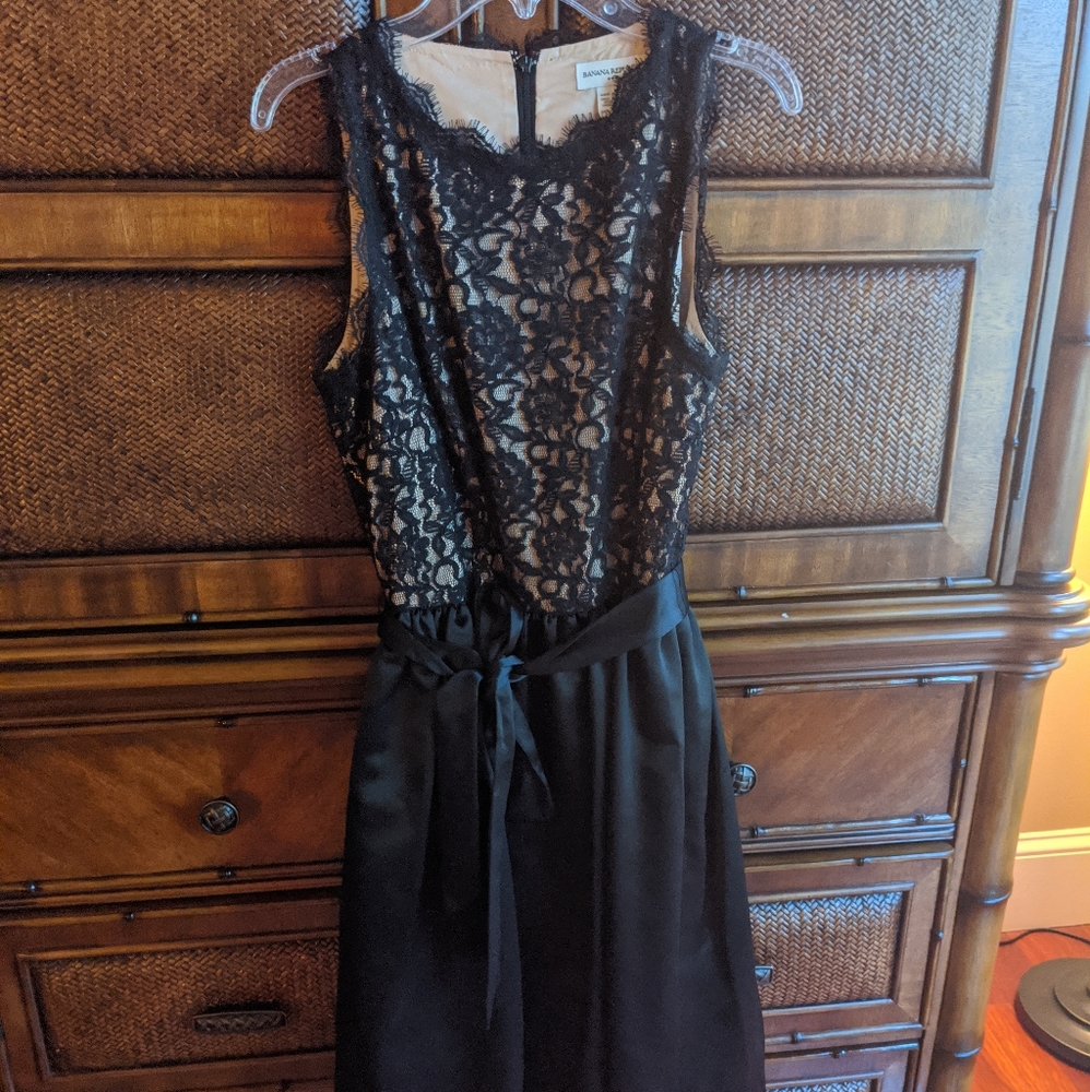 Black lace and polyester